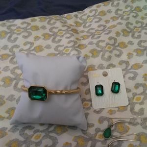 All green combo Acc. Dangling earring are sterling silver